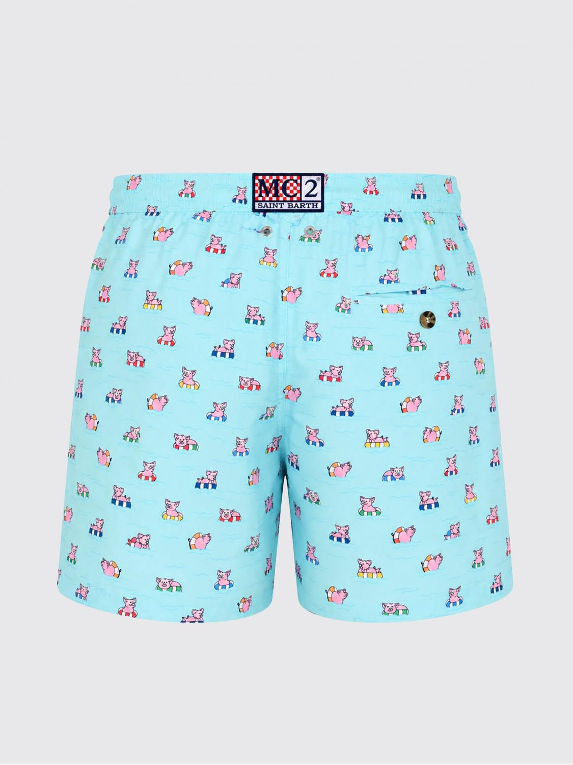 MC2 SAINT BARTH BADEMODE: Bedruckte Boxer-Badehose Mc2 Saint Barth, Blau 1 - Img 3