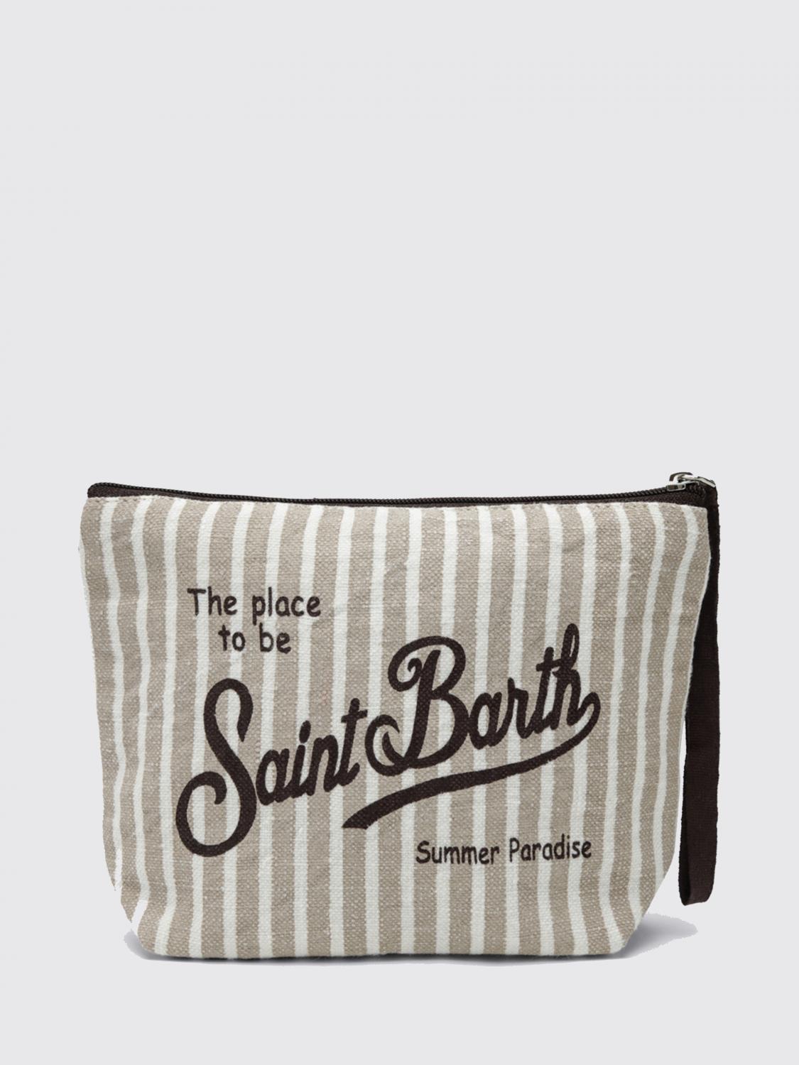 MC2 SAINT BARTH BORSA MINI: Pochette Aline MC2 Saint Barth in lino a righe , Bianco 2 - Img 2