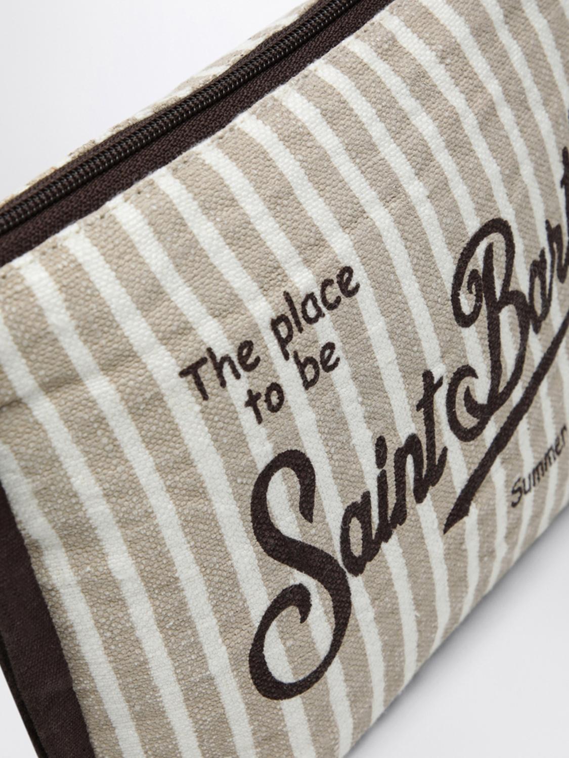MC2 SAINT BARTH BORSA MINI: Pochette Aline MC2 Saint Barth in lino a righe , Bianco 2 - Img 3