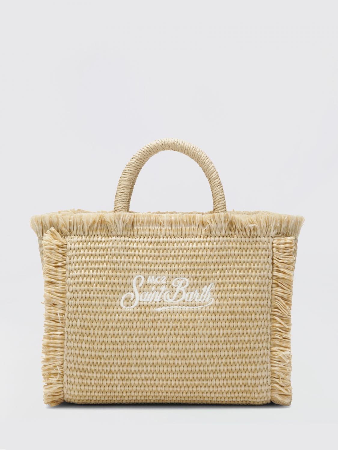 MC2 SAINT BARTH BORSA MINI: Borsa Vanity MC2 Saint Barth in rafia con motivo animalier jacquard , Sabbia - Img 2