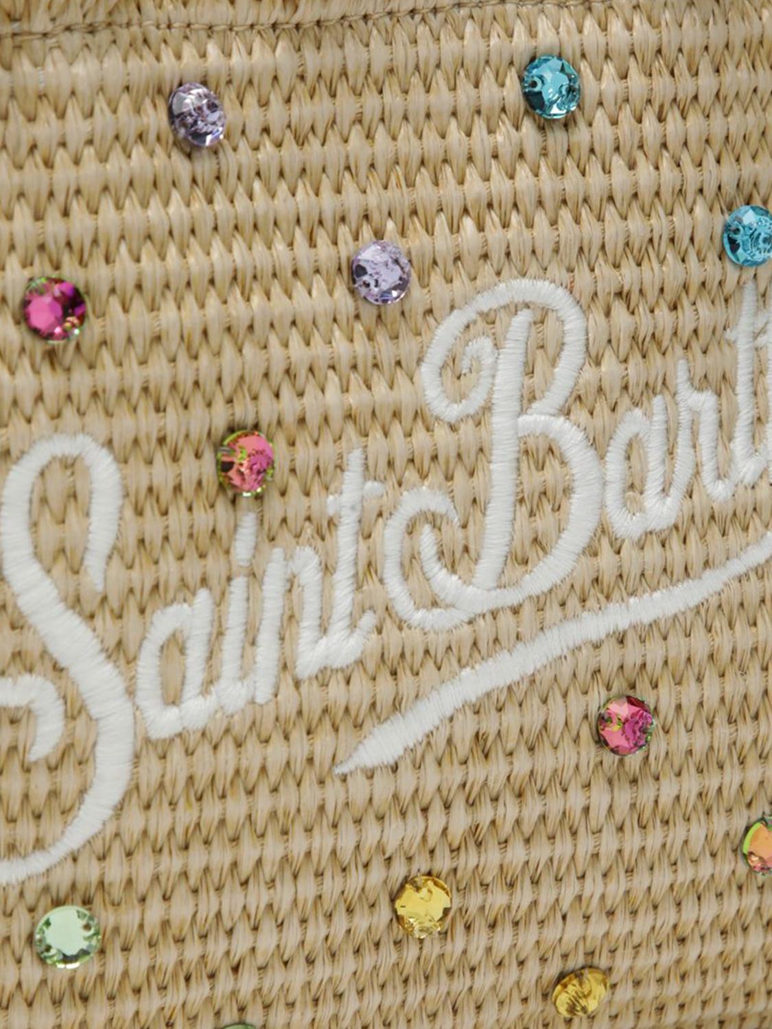 MC2 SAINT BARTH BORSA MINI: Borsa Vanity MC2 Saint Barth in rafia con motivo animalier jacquard , Sabbia - Img 3