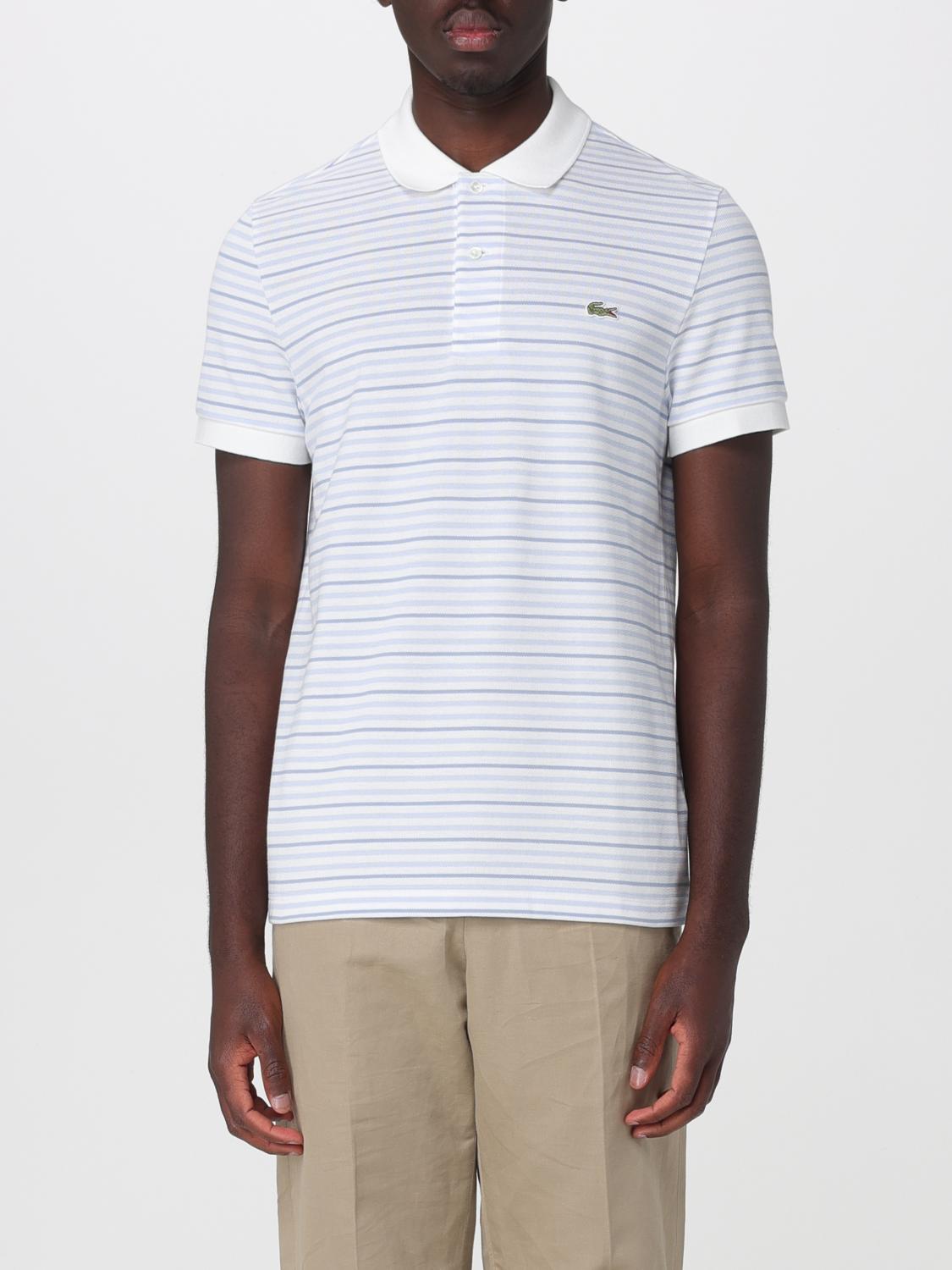 LACOSTE POLO: Polo Lacoste in piquet di cotone a righe, Blue - Img 1