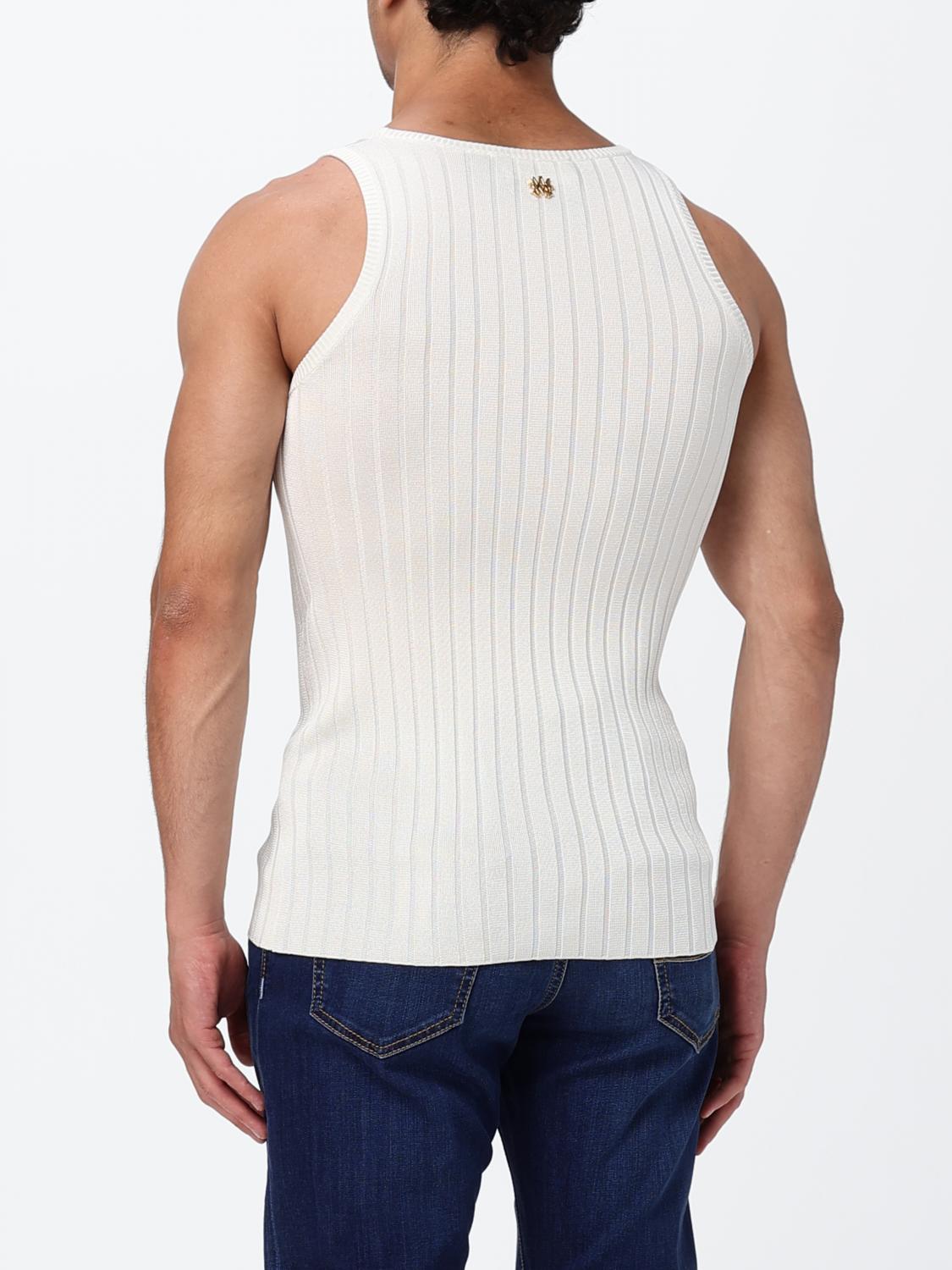 AMIRI T-SHIRT: Canotta basic Amiri in viscosa a coste , Naturale - Img 2