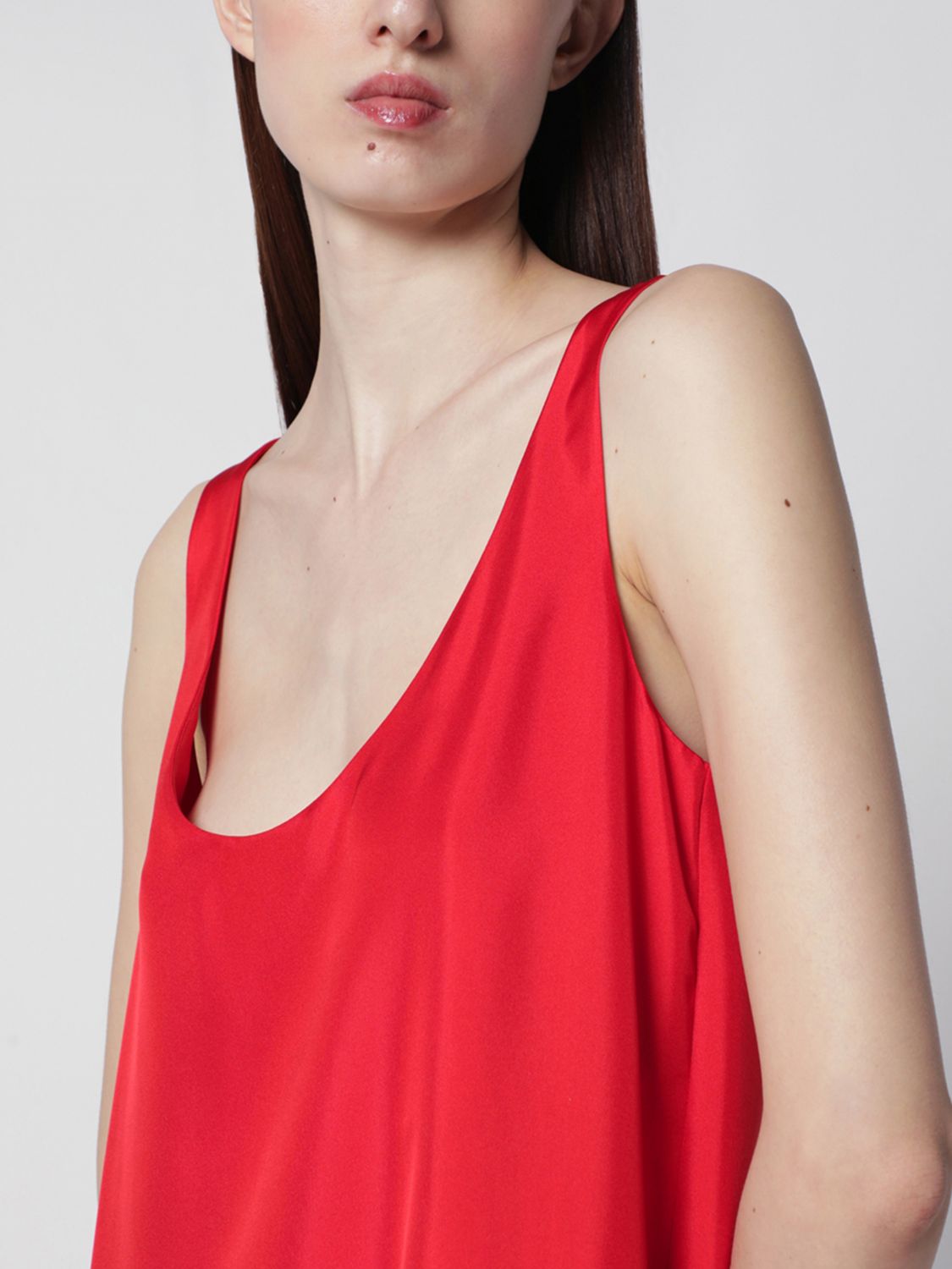 ROHE VESTIDO: Vestido midi de seda Rohe, Rojo - Img 4