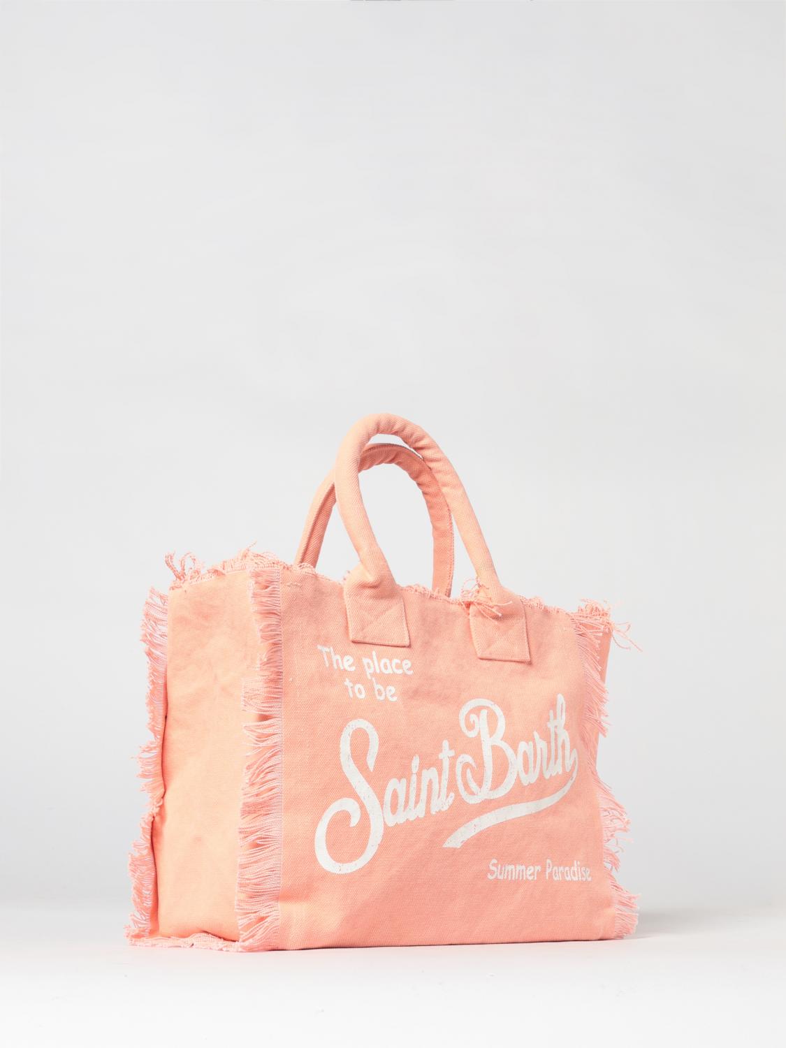 MC2 SAINT BARTH BORSA MINI: Borsa Vanity MC2 Saint Barth in cotone stampato con logo , Pesca - Img 2