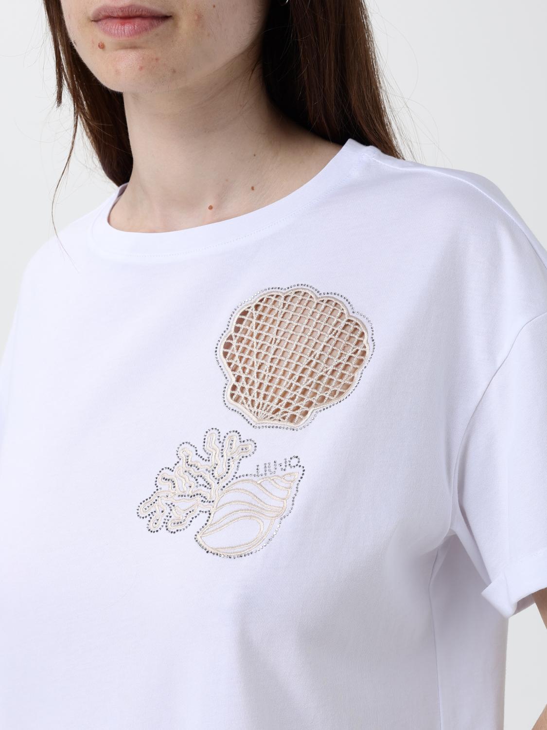 LIU JO T-SHIRTS: T-shirts in cotone con ricami Liu Jo, Bianco - Img 3