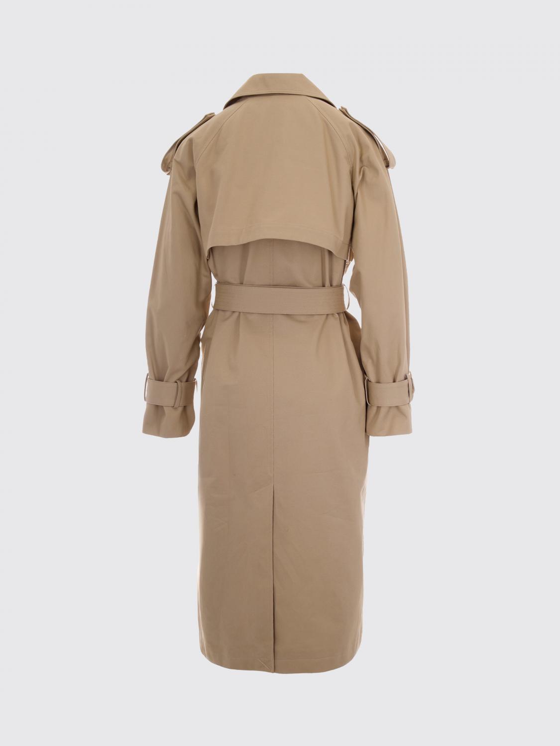 LIU JO JACKET: Long Double-Breasted Cotton Gabardine Trench Coat Liu Jo, Coffee - Img 3