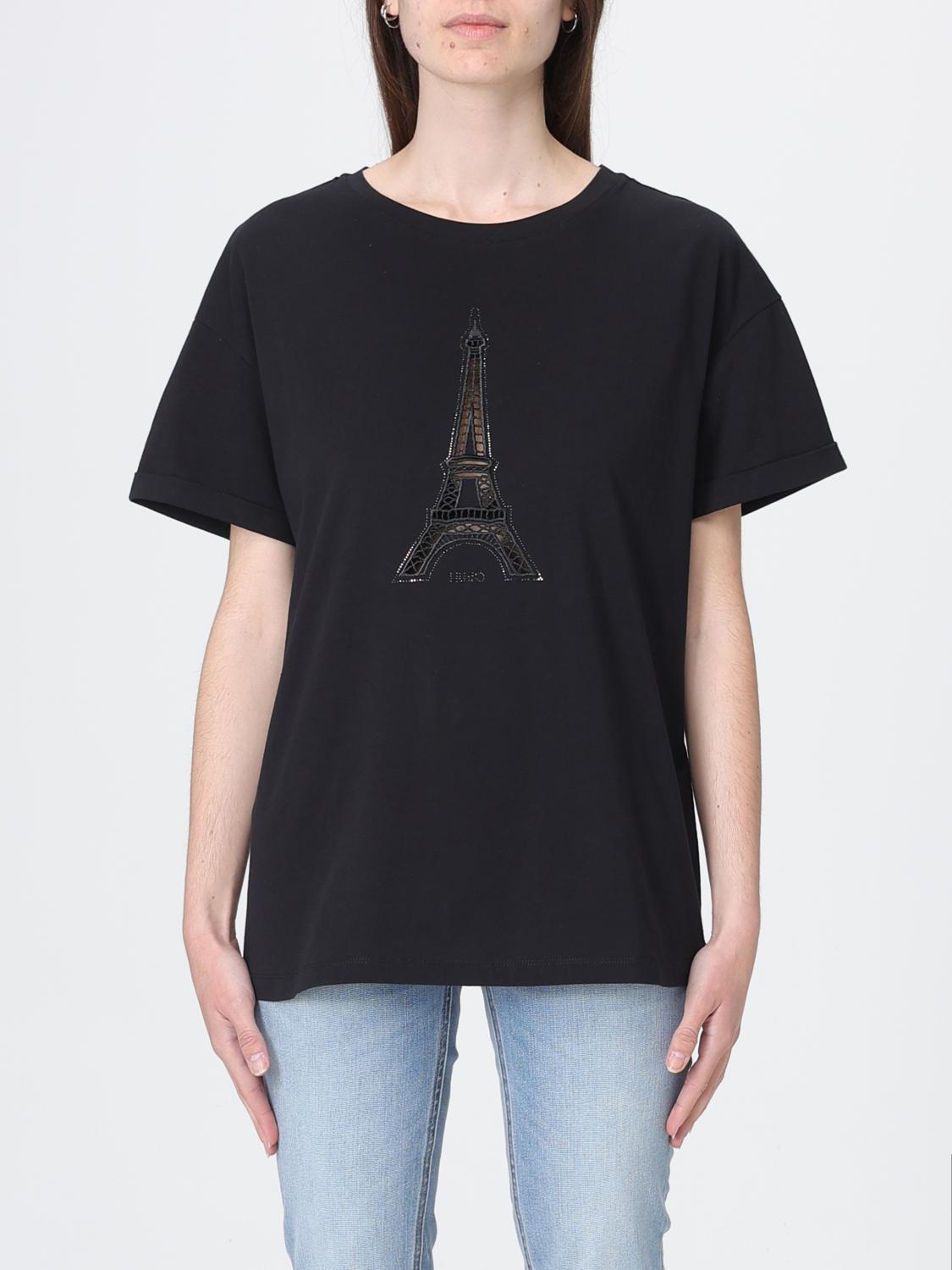 LIU JO T-SHIRTS: T-shirts in cotone con ricamo Liu Jo, Nero - Img 1