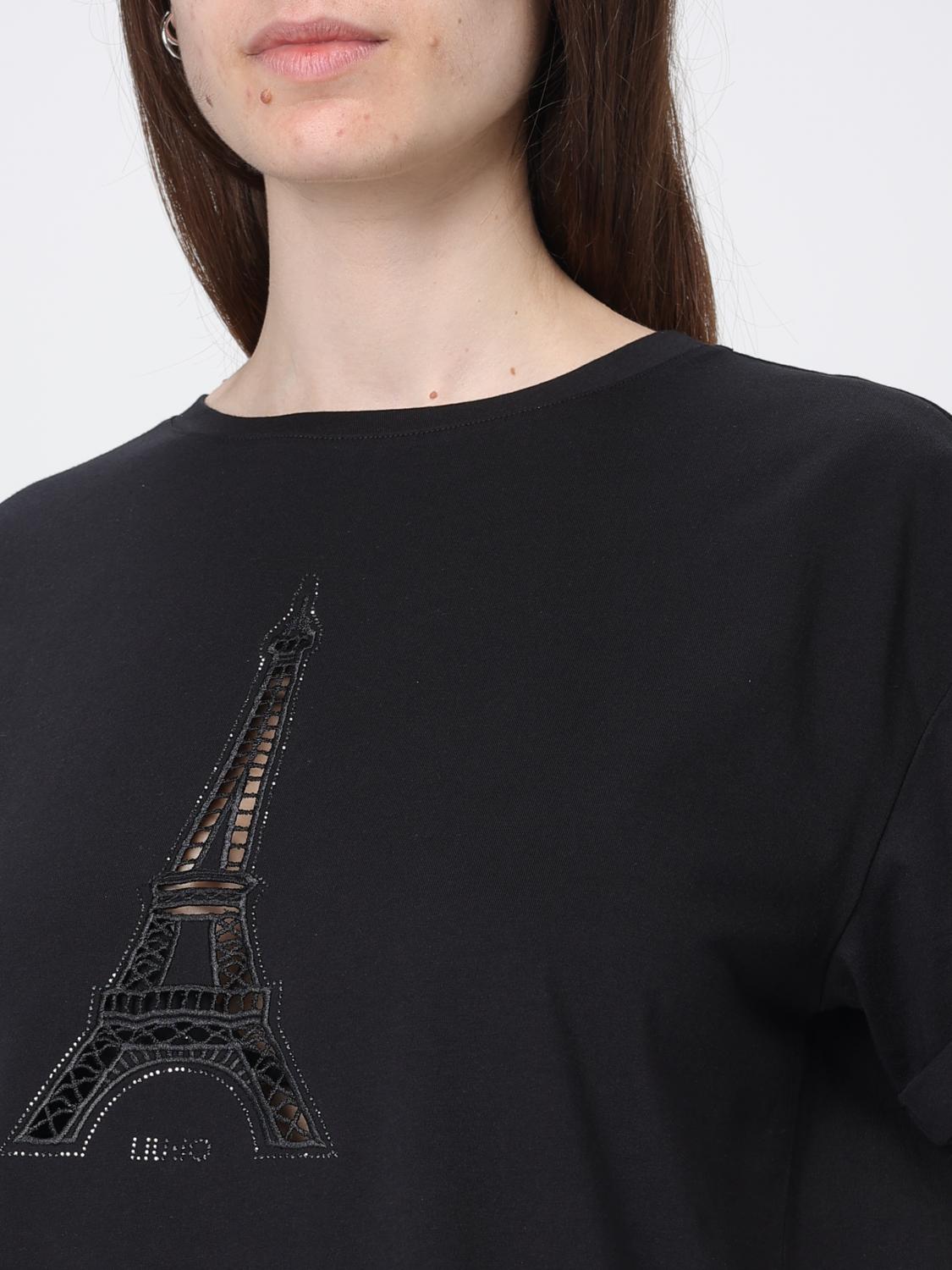 LIU JO T-SHIRTS: T-shirts in cotone con ricamo Liu Jo, Nero - Img 3