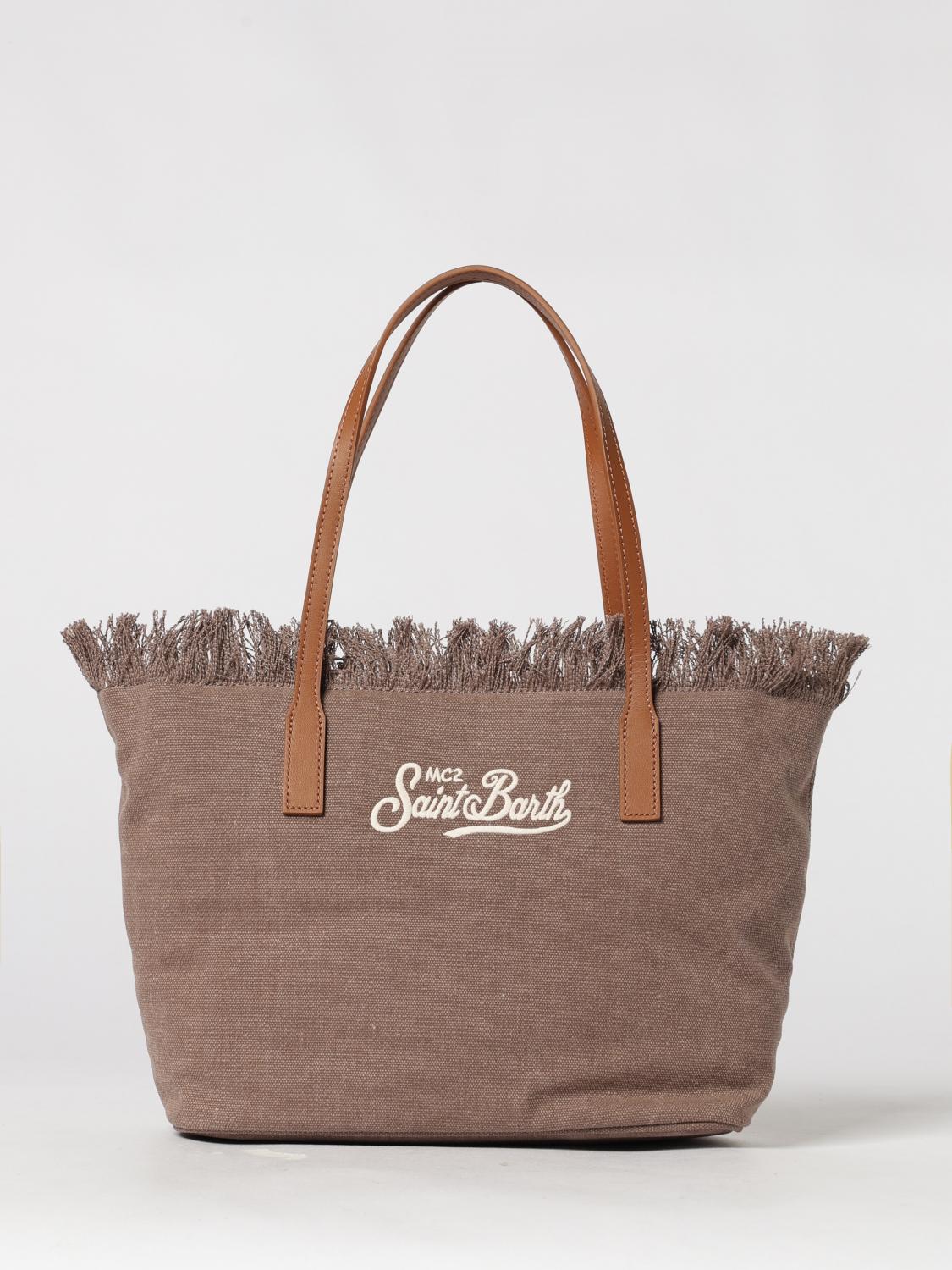 MC2 SAINT BARTH BORSA TOTE: Borsa MC2 Saint Barth in cotone con logo ricamato, Cuoio - Img 1