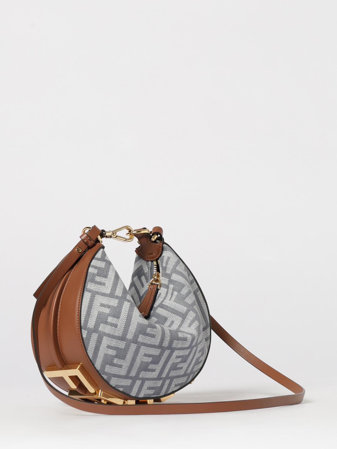FENDI BORSA MINI: Borsa Fendigraphy Fendi in denim con monogram FF jacquard , Azzurro - Img 3