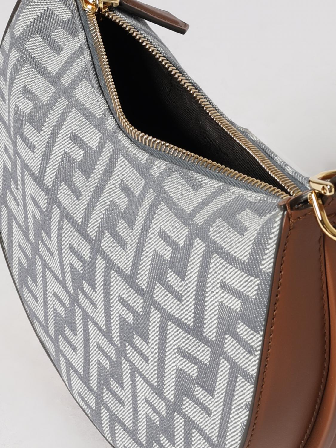 FENDI BORSA MINI: Borsa Fendigraphy Fendi in denim con monogram FF jacquard , Azzurro - Img 5