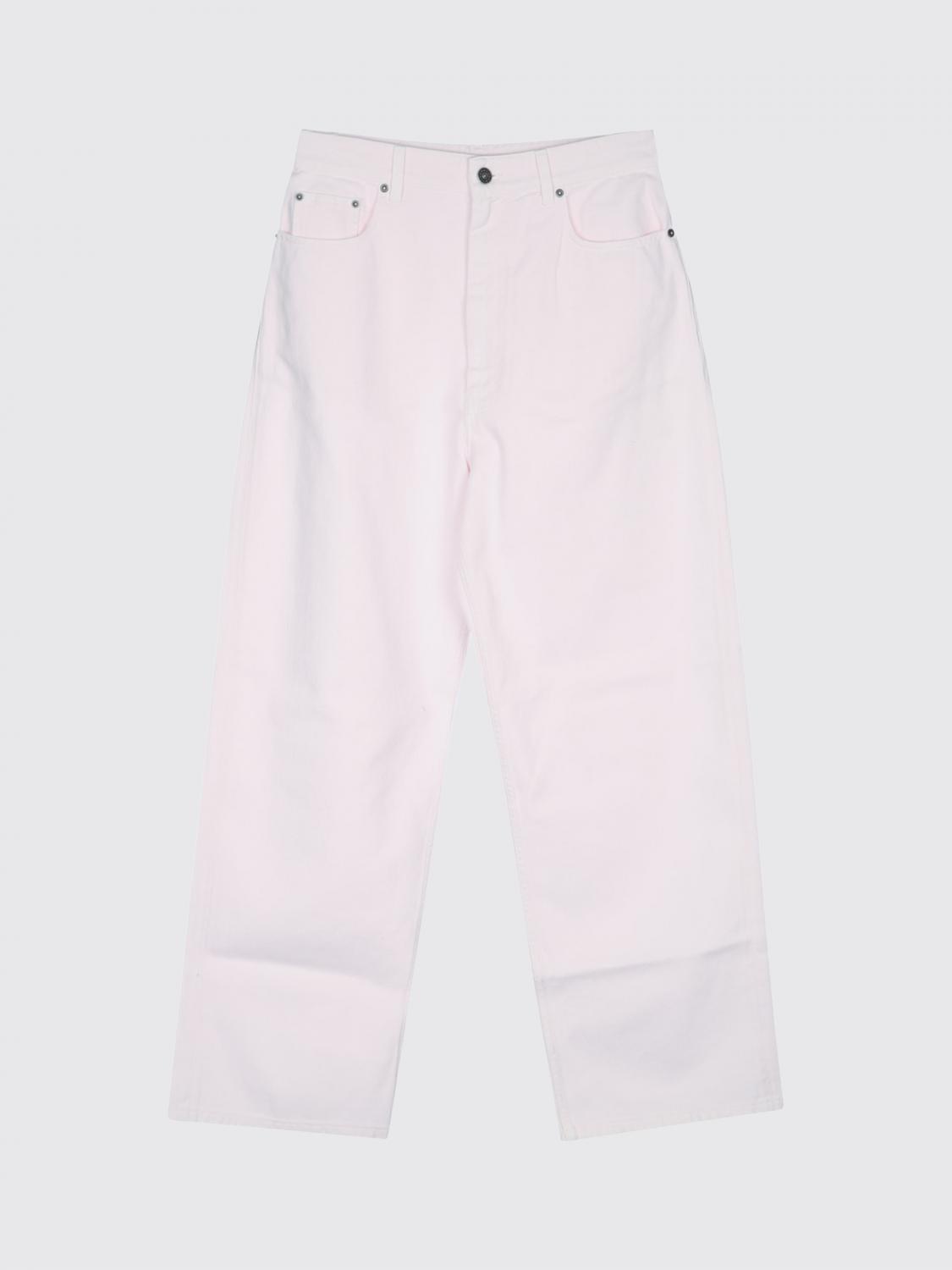PHOEBE PHILO VAQUEROS: Vaqueros de pernera ancha de denim orgánico Phoebe Philo, Rosa - Img 2