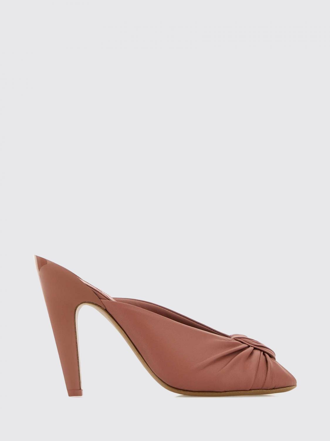 CHLOÉ SANDALEN MIT ABSATZ: Chloé Suzie Leder-Mules, Pink - Img 1