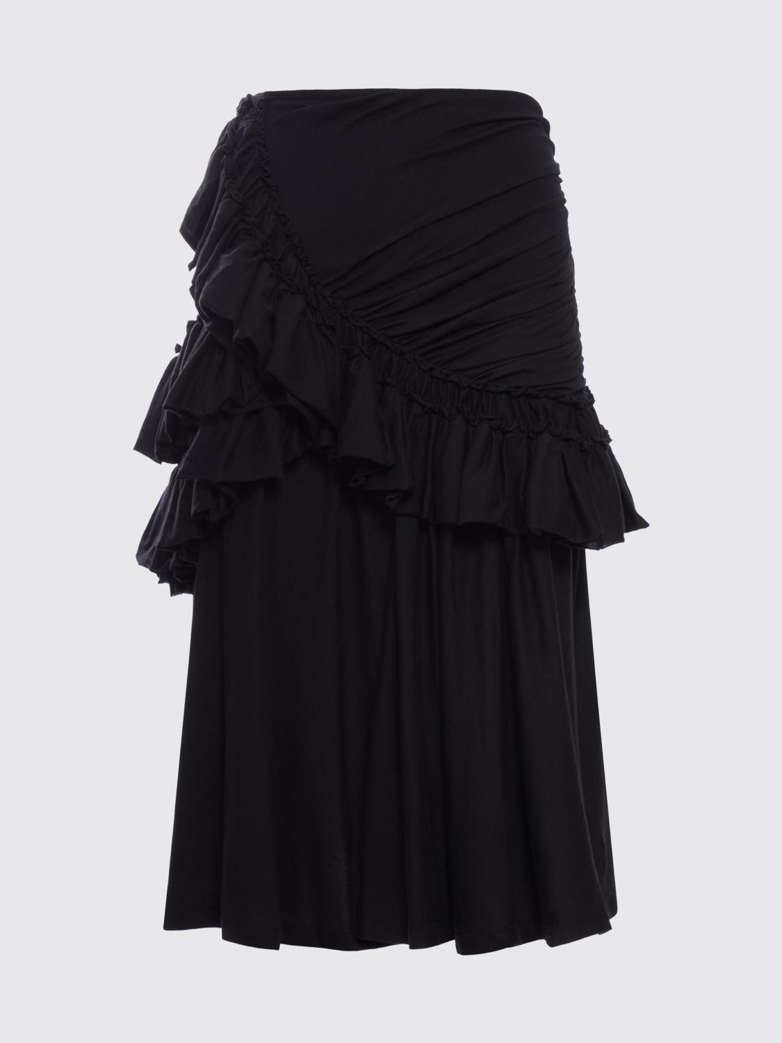 DRIES VAN NOTEN FALDA: Falda de algodón con volantes Dries Van Noten, Negro - Img 2