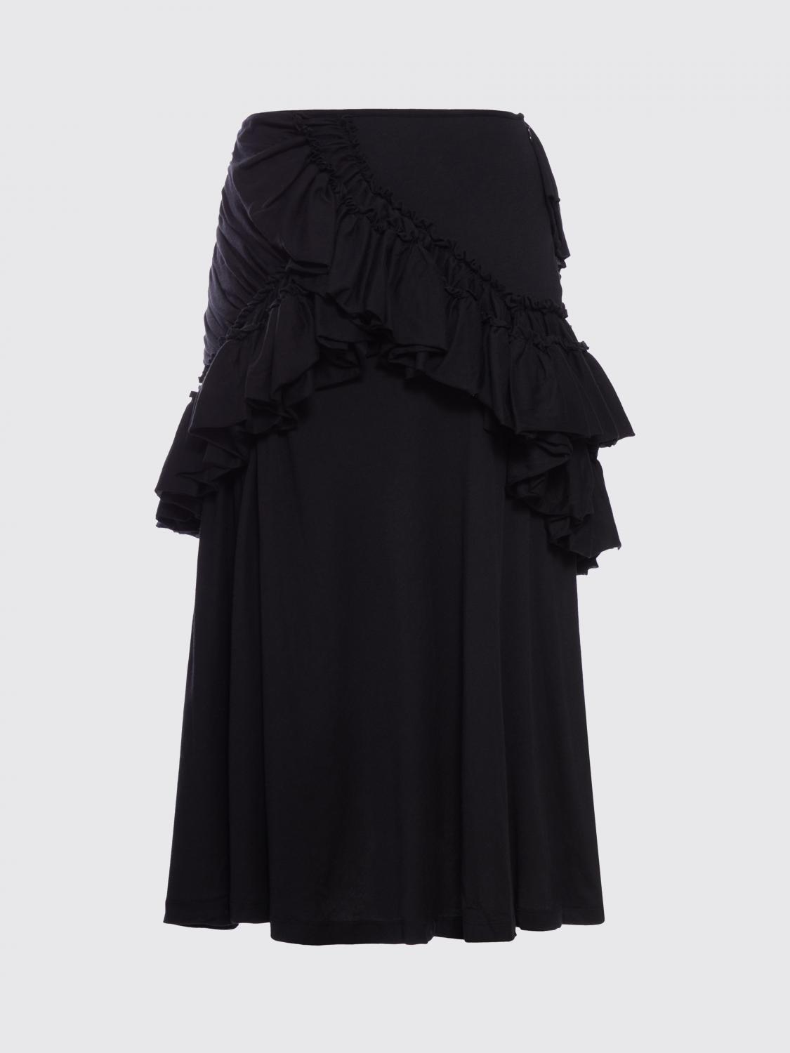 DRIES VAN NOTEN FALDA: Falda de algodón con volantes Dries Van Noten, Negro - Img 3