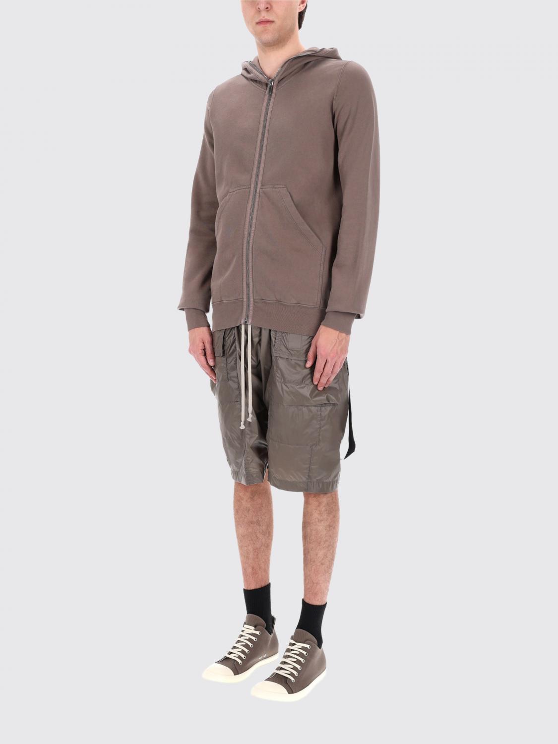RICK OWENS DRKSHDW SWEATSHIRT: Cotton Zip-Up Hoodie Rick Owens Drkshdw, Brown - Img 3