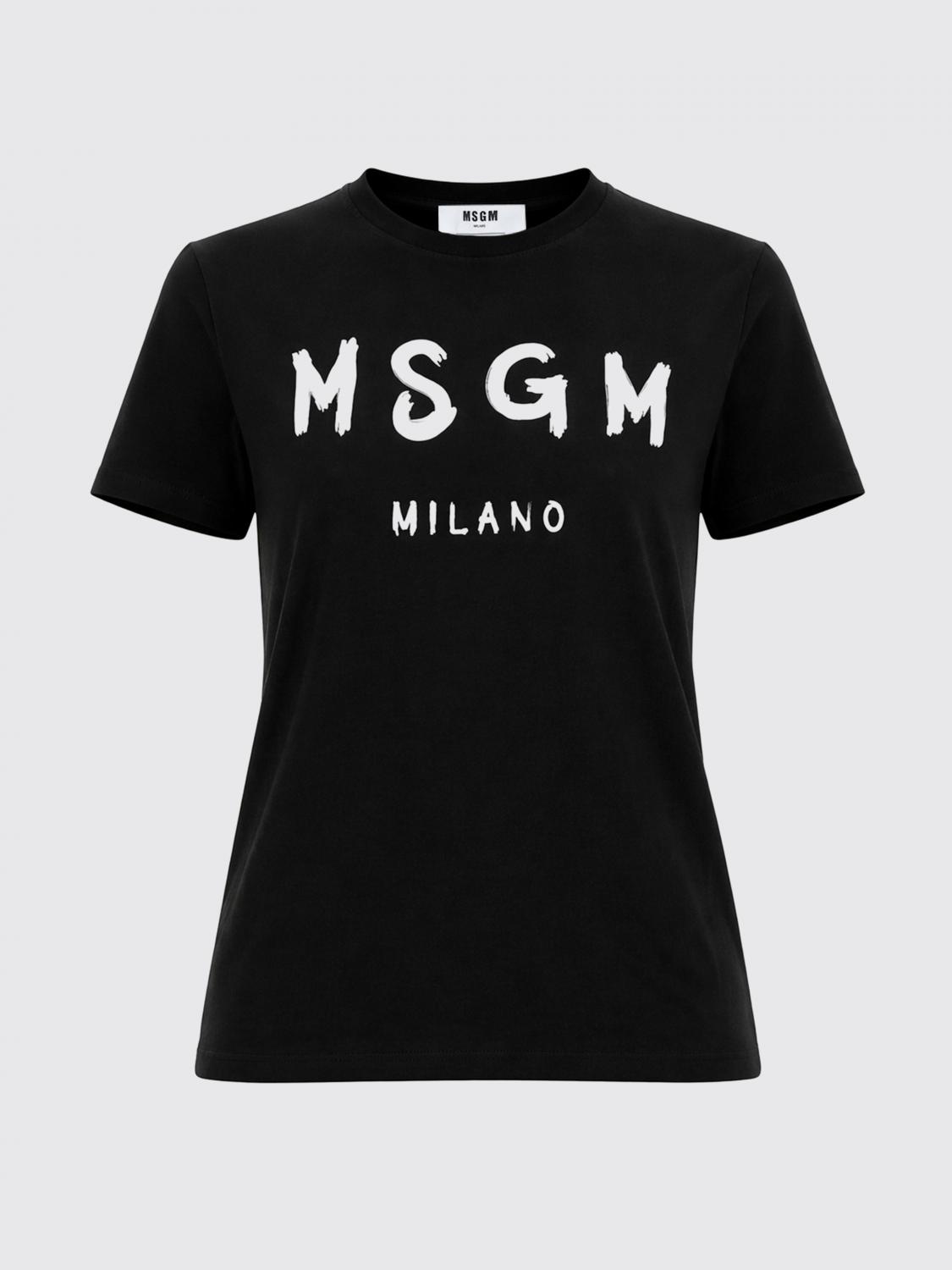 MSGM CAMISETA: Camisetas de algodón con logo MSGM, Negro - Img 2