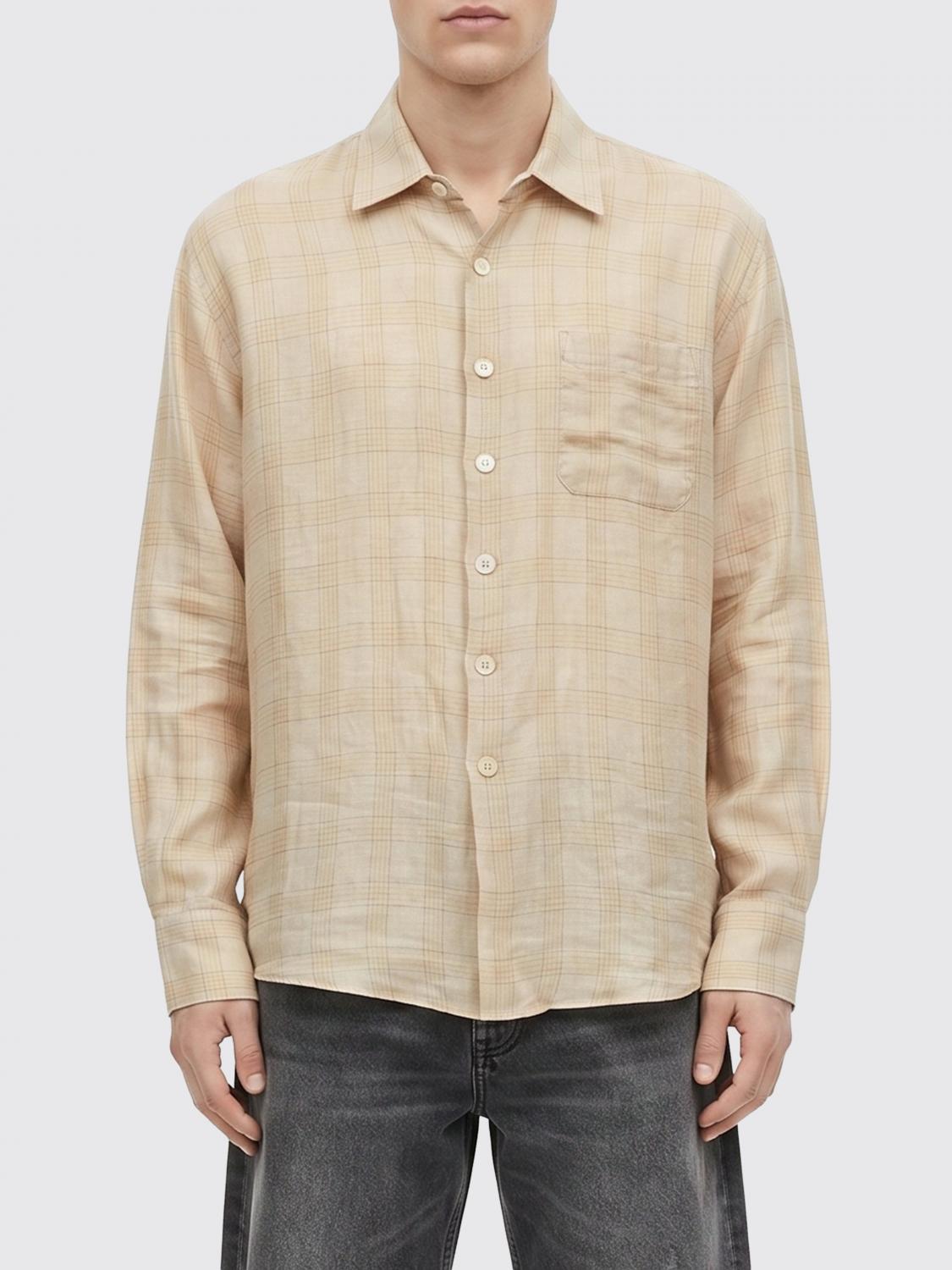 OUR LEGACY CAMICIA: Camicia casual Our Legacy in lino check , Beige - Img 1