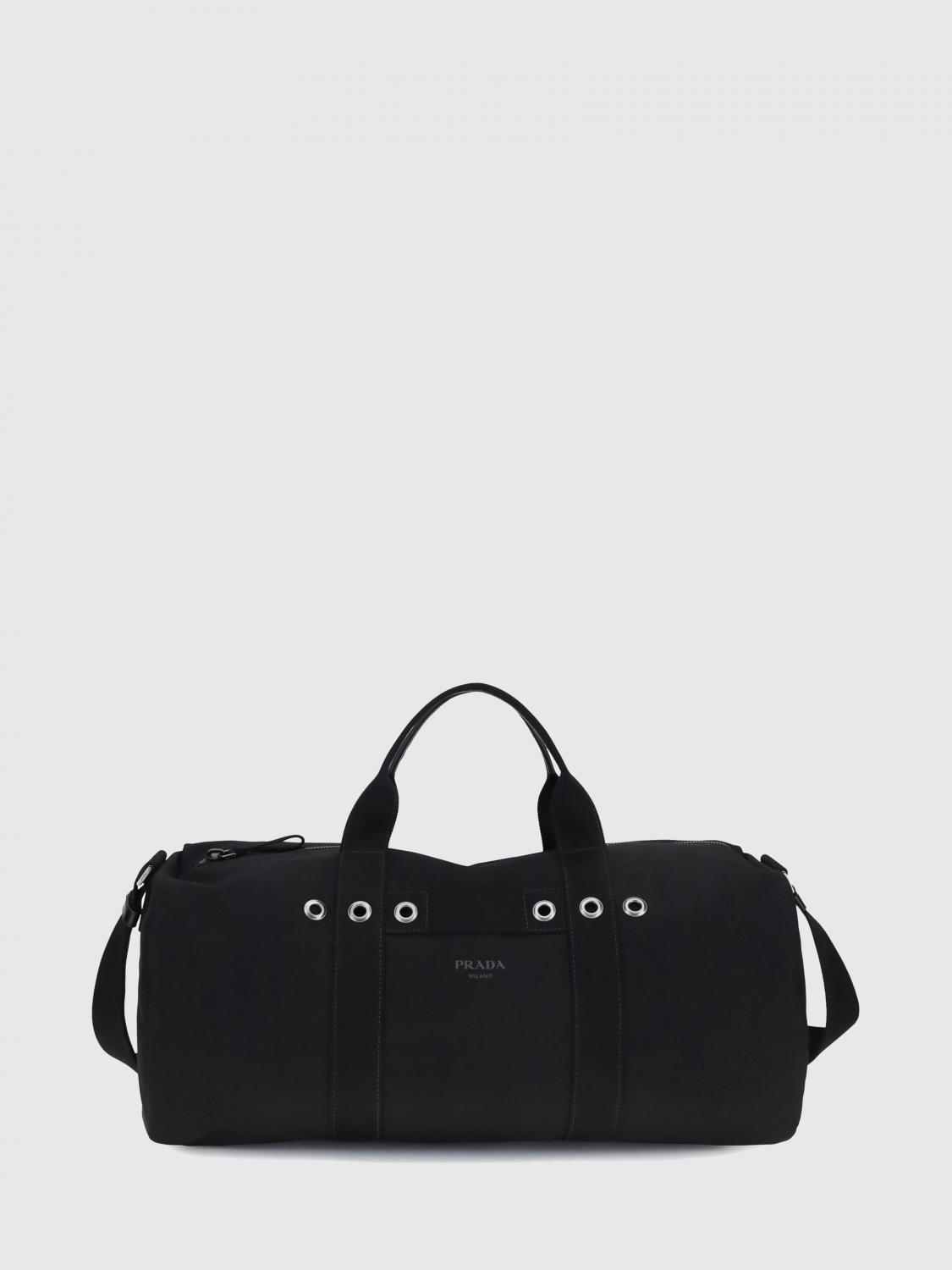 PRADA トラベルバッグ: Prada コットンキャンバスダッフルバッグ, ブラック - Img 1