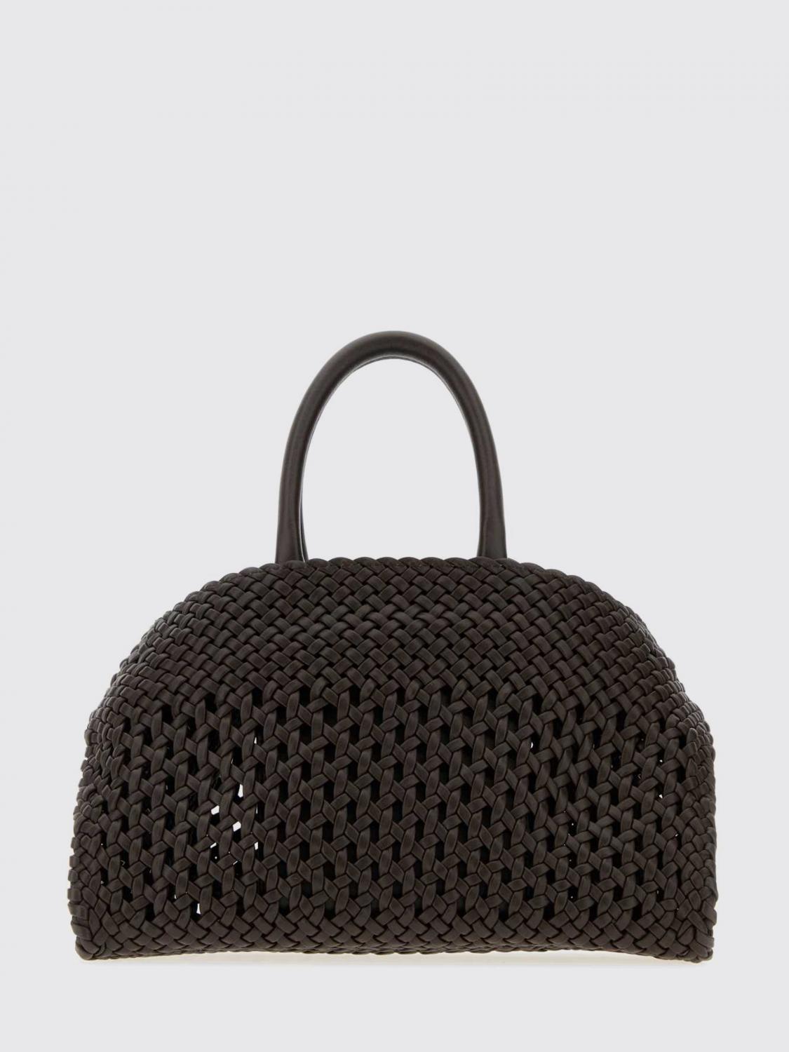 FERRAGAMO BORSA MINI: Borsa Hug Ferragamo in pelle intrecciata e traforata , Moro - Img 2
