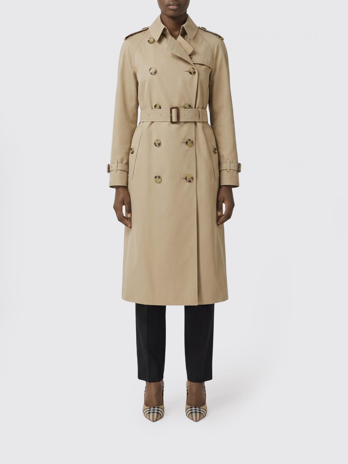 BURBERRY GIACCA: Trench a doppiopetto in cotone Burberry, Beige - Img 1