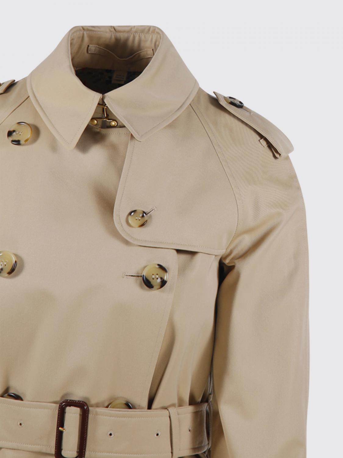 BURBERRY GIACCA: Trench a doppiopetto in cotone Burberry, Beige - Img 4