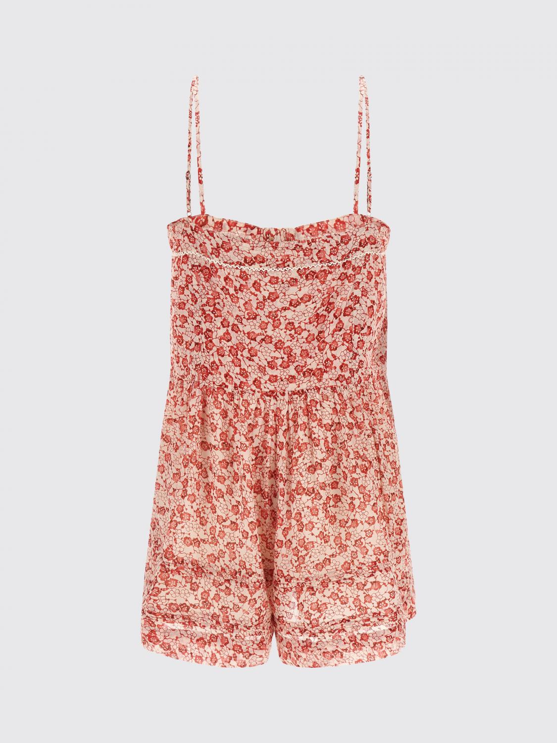 ISABEL MARANT ETOILE TUTA: Tuta Isabel Marant Etoile in cotone stampato , Rosso - Img 3