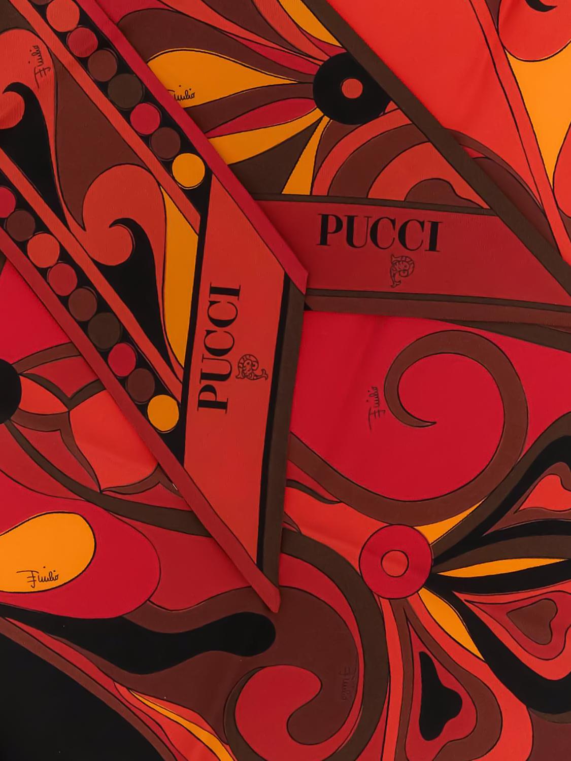 PUCCI FOULARD: Foulard Pucci in twill di seta stampata , Arancione - Img 2