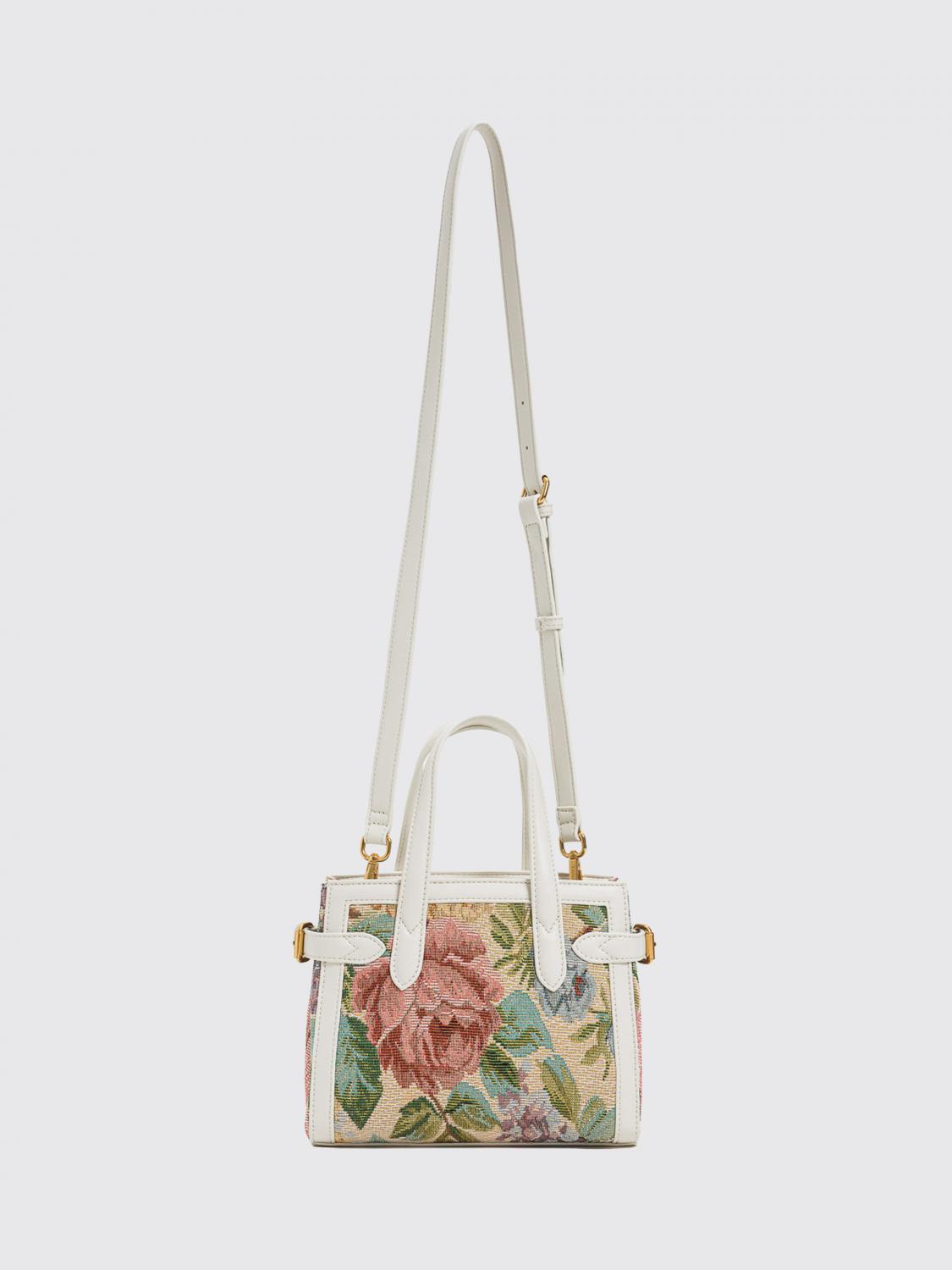 TWINSET BORSA A MANO: Borsa a mano Twinset in canvas a stampa floreale con doppio manico e tracolla, Fantasia - Img 2
