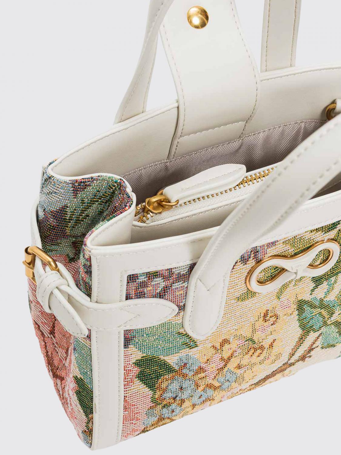 TWINSET BORSA A MANO: Borsa a mano Twinset in canvas a stampa floreale con doppio manico e tracolla, Fantasia - Img 3