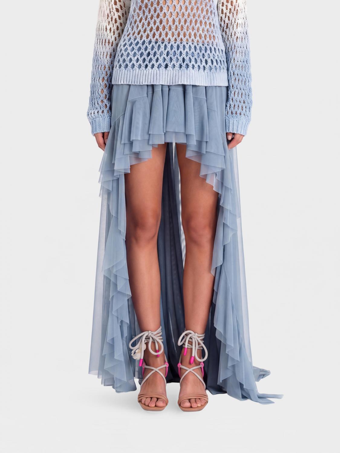 ACTITUDE TWINSET GONNA: Gonna in tulle asimmetrica Actitude Twinset, Blue - Img 1