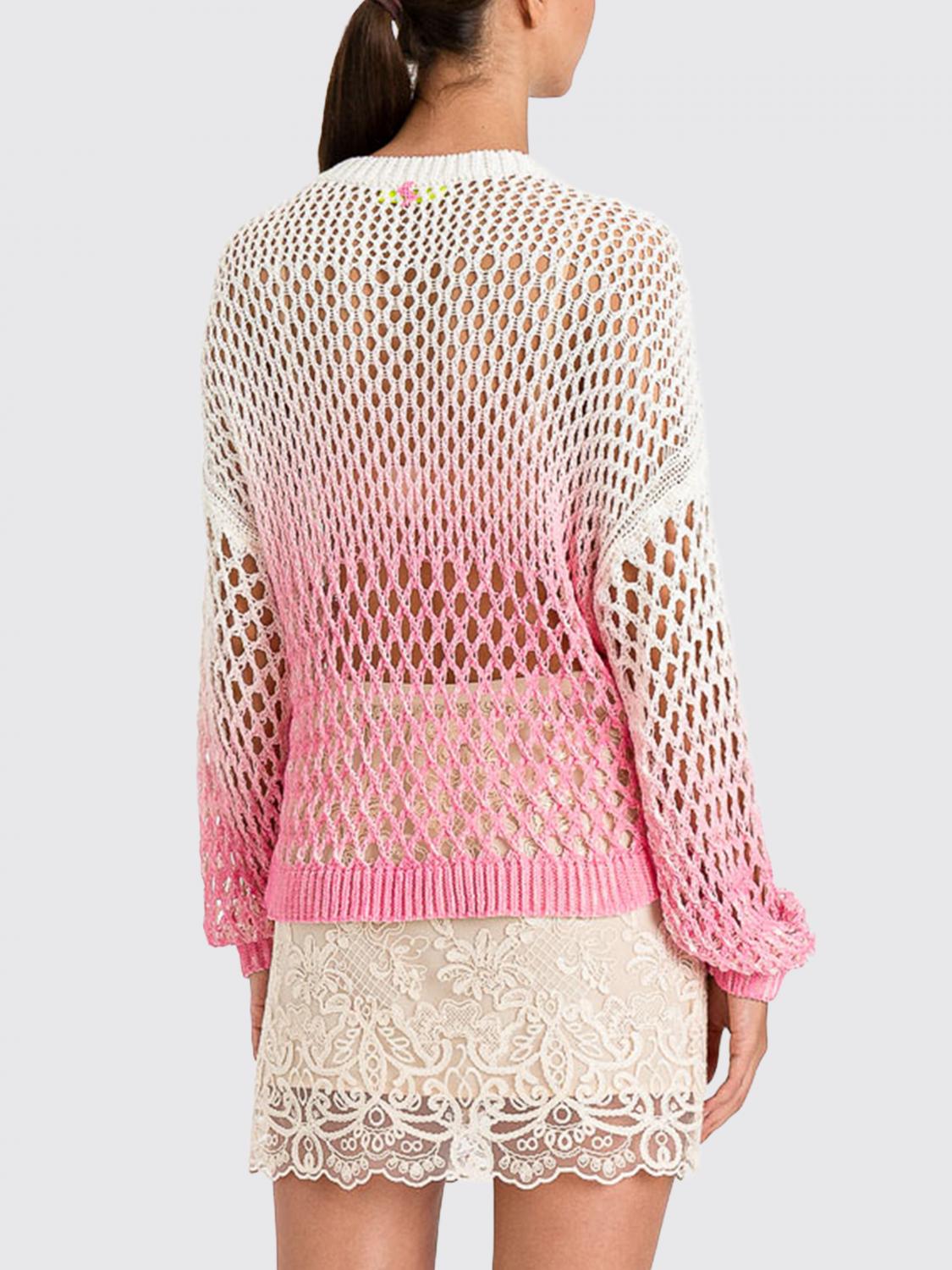 ACTITUDE TWINSET PULLOVER: Actitude Twinset Netz-Baumwollstricktop, Pink - Img 2
