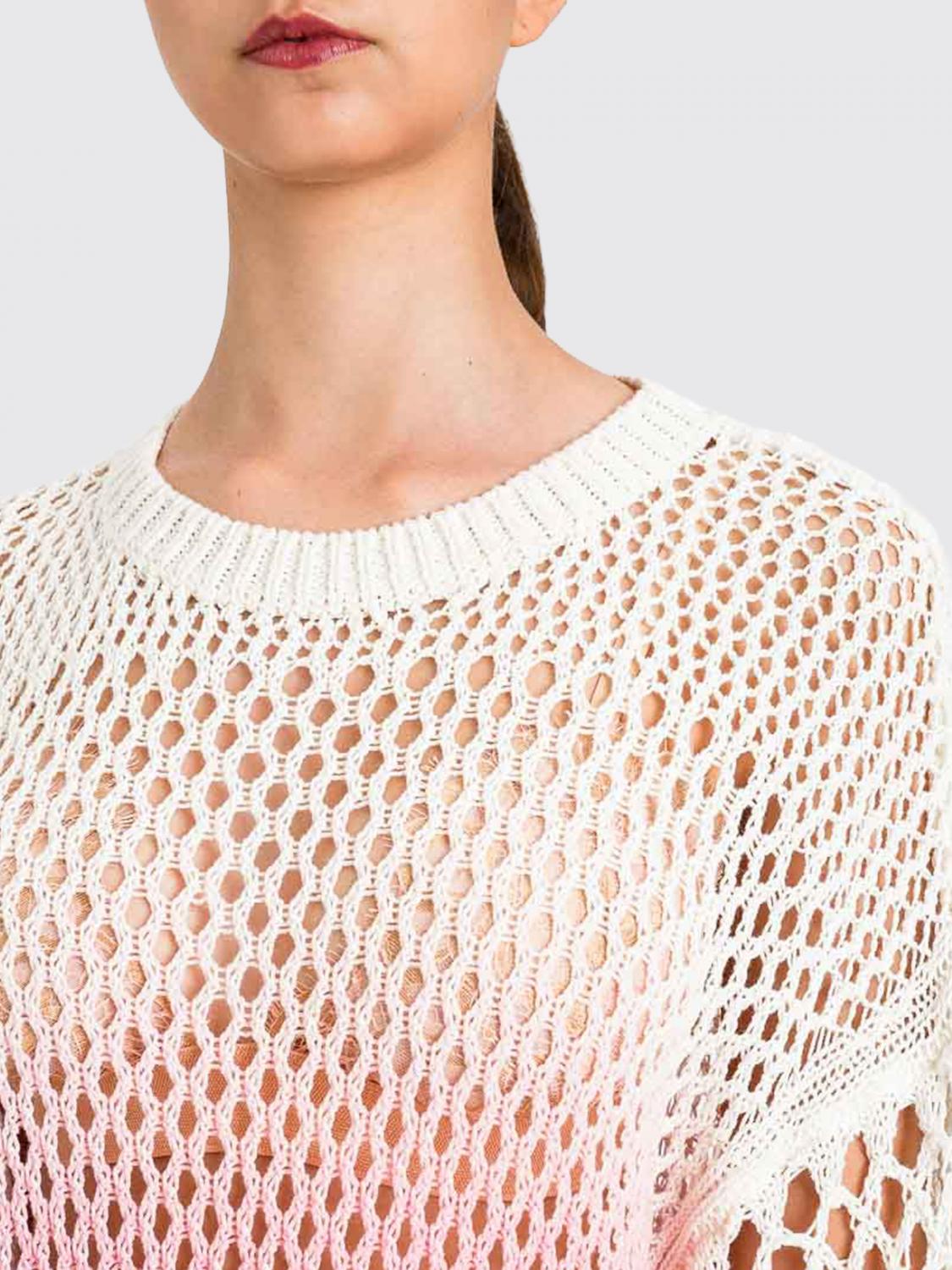 ACTITUDE TWINSET PULLOVER: Actitude Twinset Netz-Baumwollstricktop, Pink - Img 3