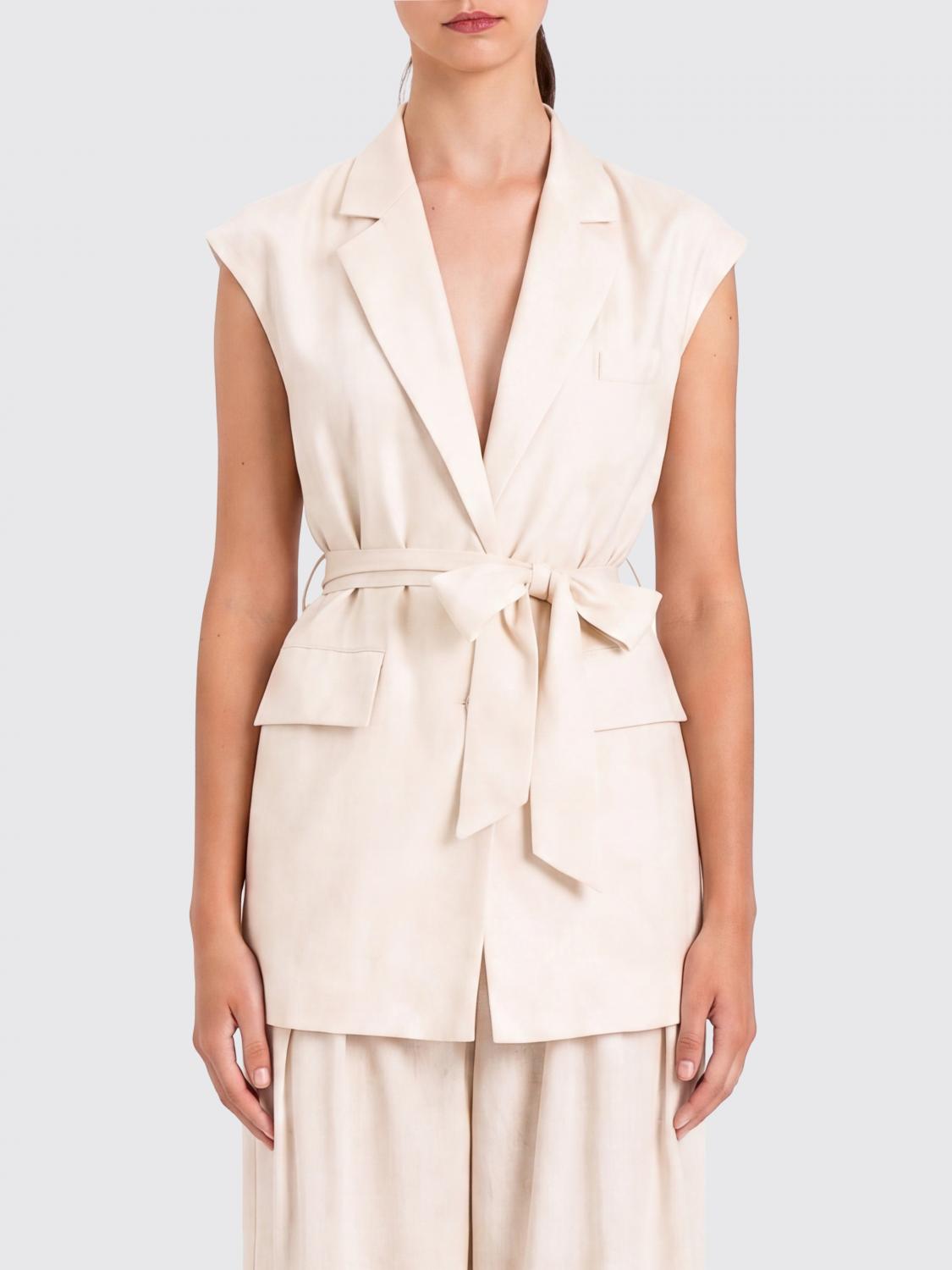 ACTITUDE TWINSET GILET: Gilet in lyocell Actitude Twinset, Beige - Img 1