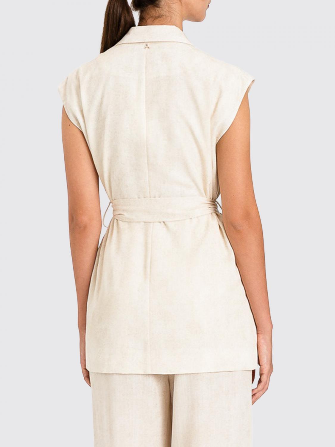ACTITUDE TWINSET GILET: Gilet in lyocell Actitude Twinset, Beige - Img 2