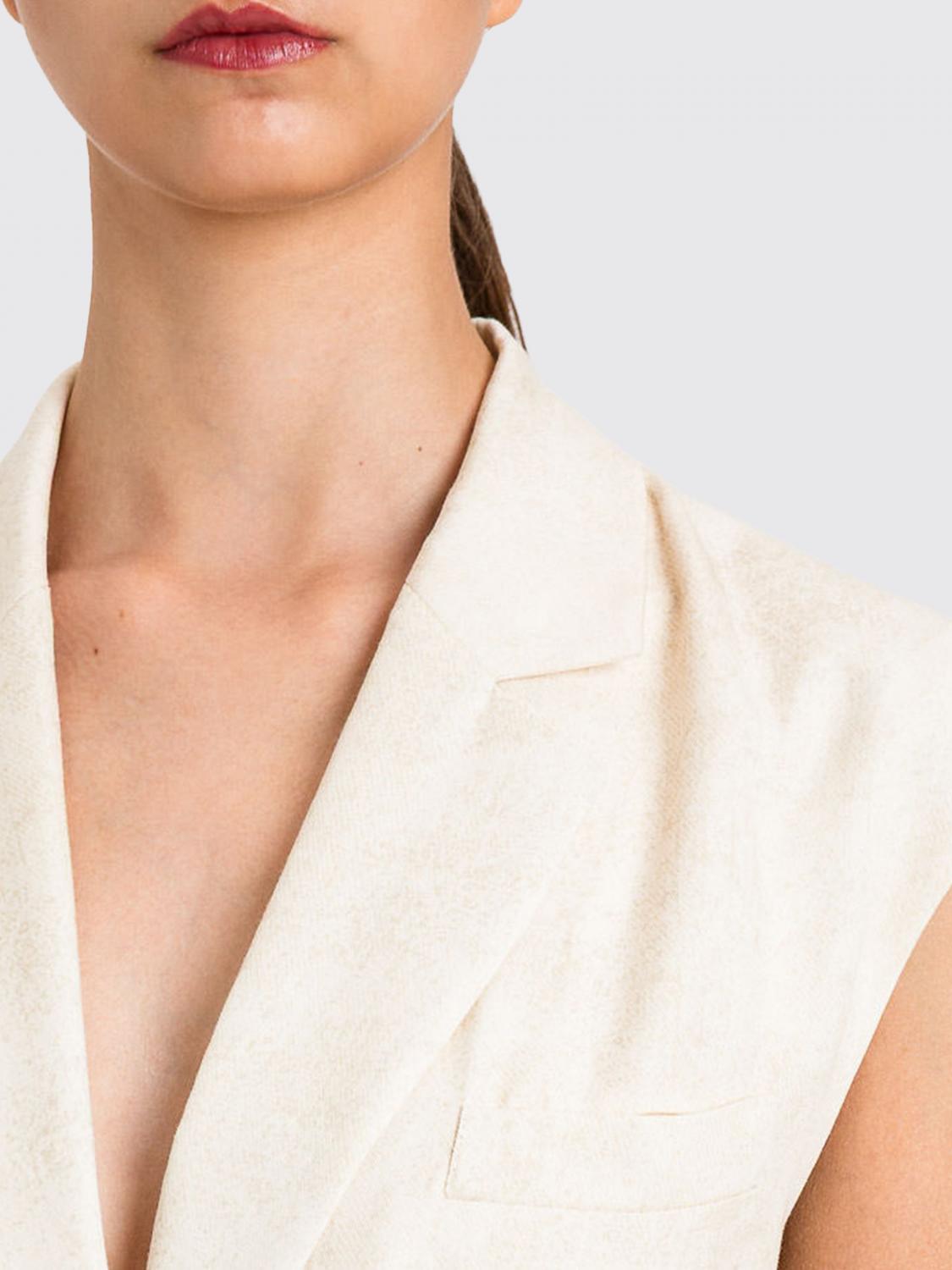 ACTITUDE TWINSET GILET: Gilet in lyocell Actitude Twinset, Beige - Img 3