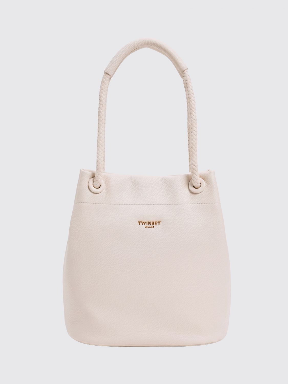 TWINSET BORSA A SPALLA: Borsa Twinset in pelle sintetica a grana , Perla - Img 1