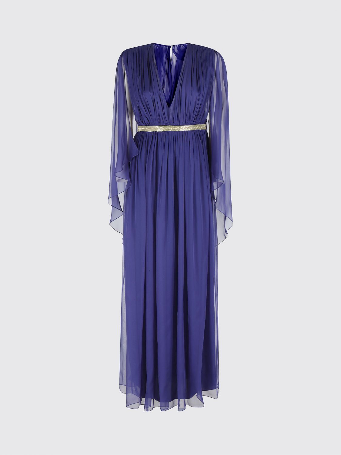 ALBERTA FERRETTI KLEID: Langes Kleid Alberta Ferretti aus plissierter Seide, Blau - Img 2