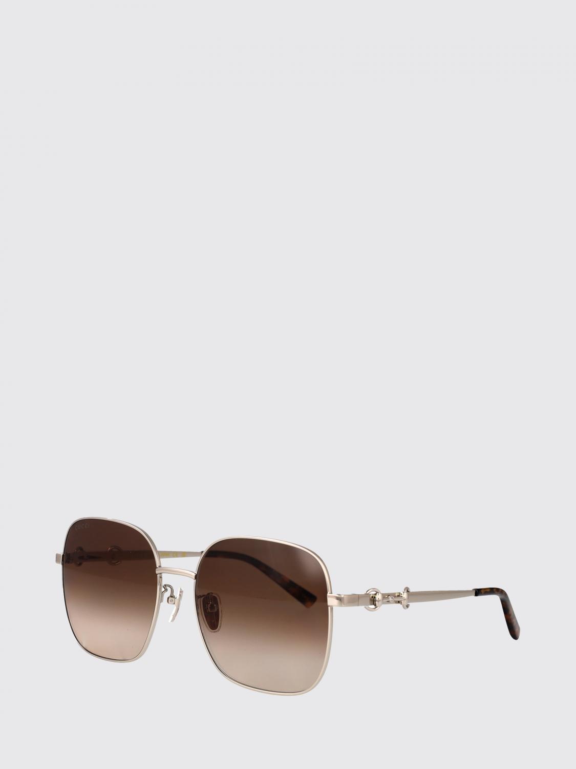 GUCCI OCCHIALI DA SOLE: Occhiali da sole Gucci cat-eye in metallo con dettaglio Horsebit sulle aste, Silver - Img 1