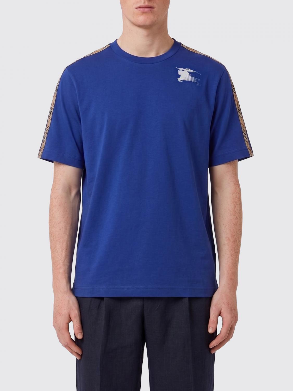 BURBERRY CAMISETA: Camiseta de poliéster con logo EKD Burberry, Azul Oscuro - Img 1