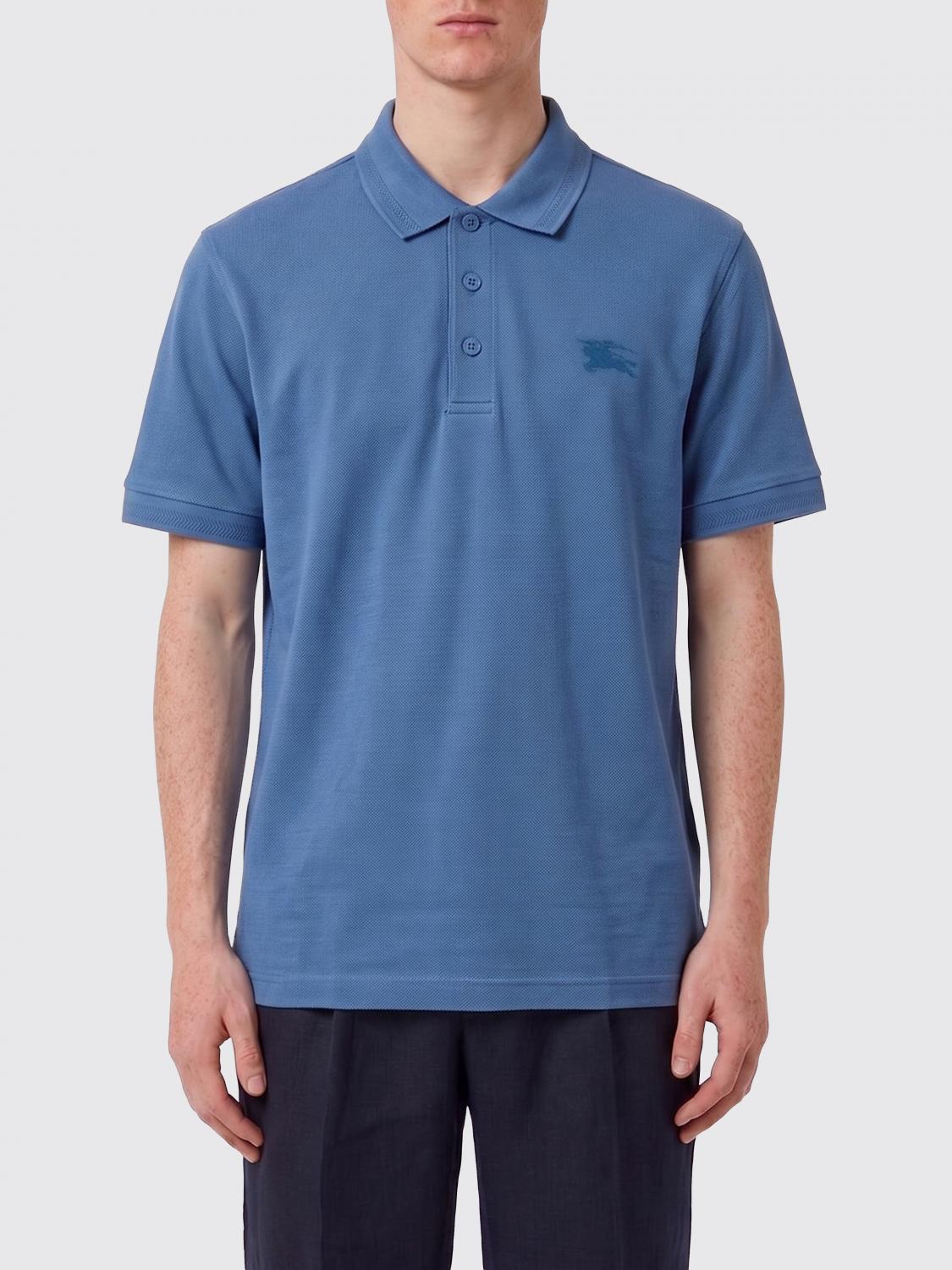 BURBERRY POLO: Polo de algodón con logo EKD Burberry, Azul Oscuro - Img 1