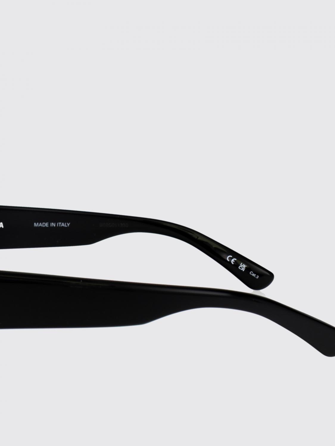 BALENCIAGA SUNGLASSES: Cat-Eye Acetate Sunglasses Balenciaga with Monogram Logo and Dark Lenses, Black - Img 3