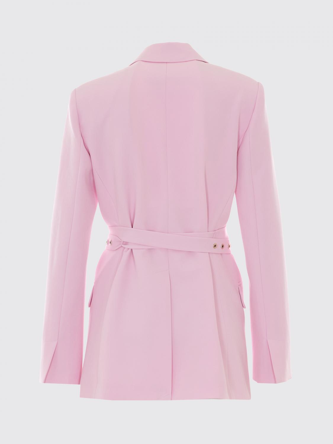 LIU JO CHAQUETA: Blazer cruzada de crepé Liu Jo con cinturón y cuello con solapa, Rosa - Img 3