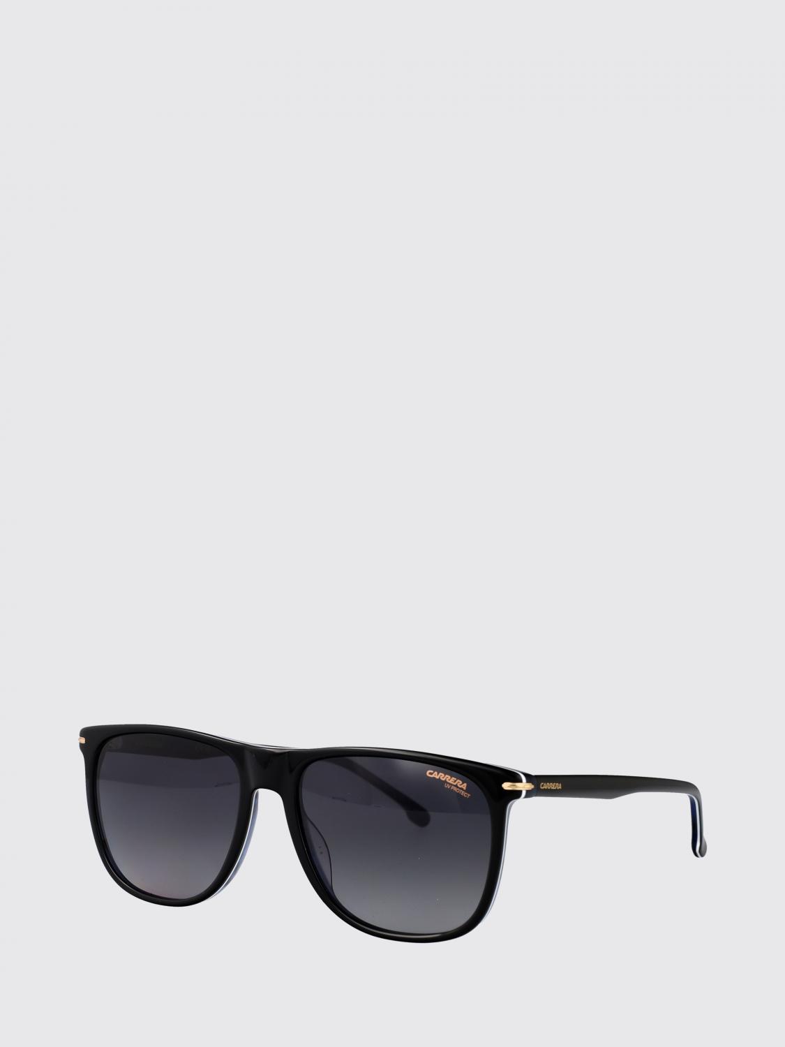 CARRERA SUNGLASSES: Carrera Rectangular Aviator Sunglasses in Black and Blue Acetate, Blue - Img 1