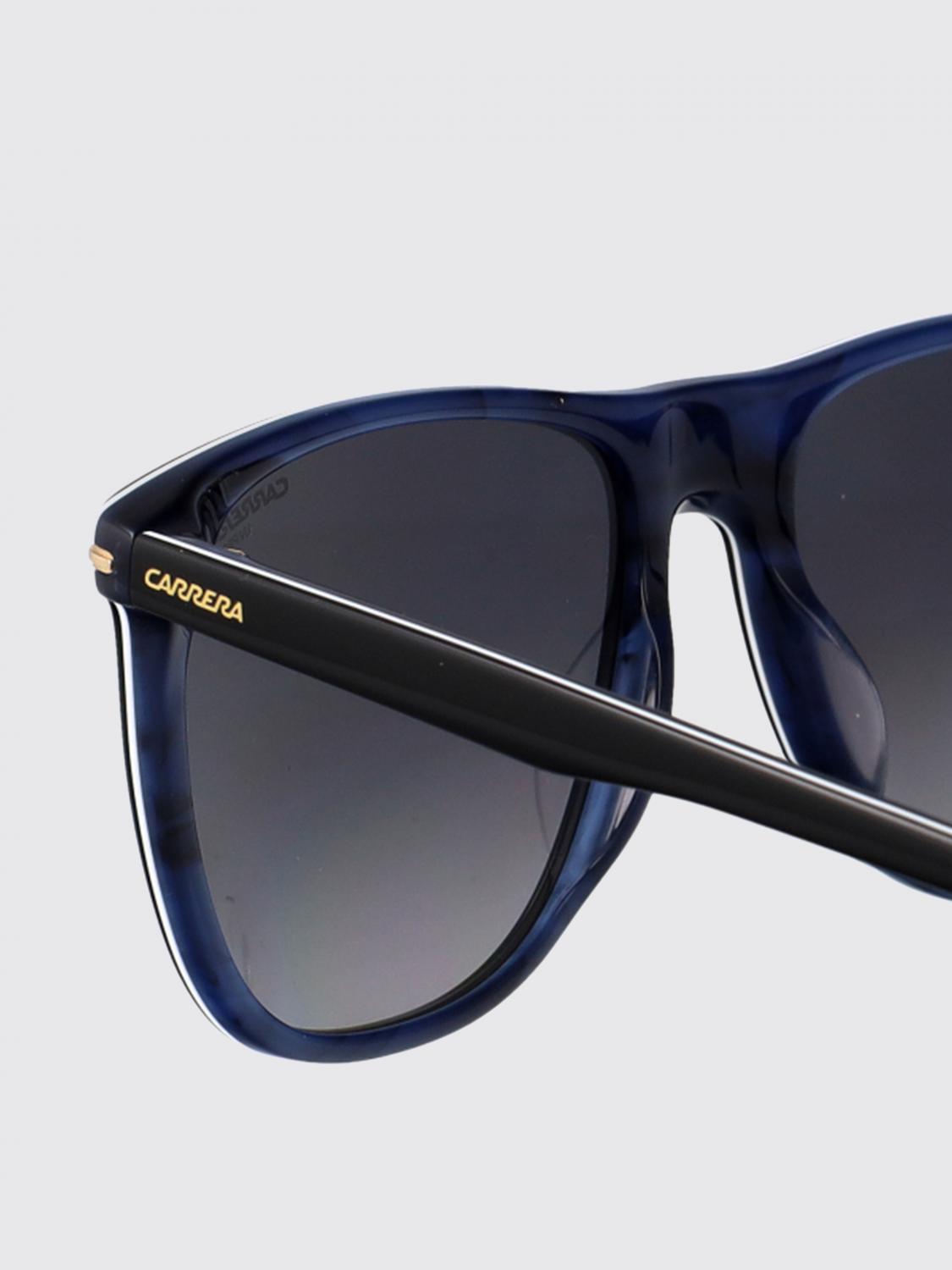 CARRERA SUNGLASSES: Carrera Rectangular Aviator Sunglasses in Black and Blue Acetate, Blue - Img 4