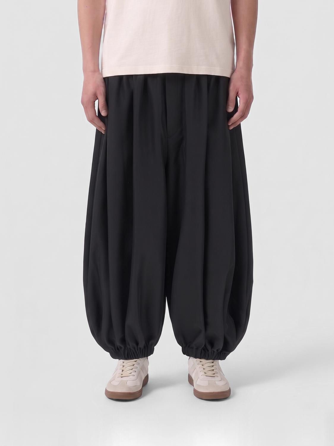 COMME DES GARÇONS パンツ: Comme Des Garçons ジャージーワイドレッグパンツ, ブラック - Img 1