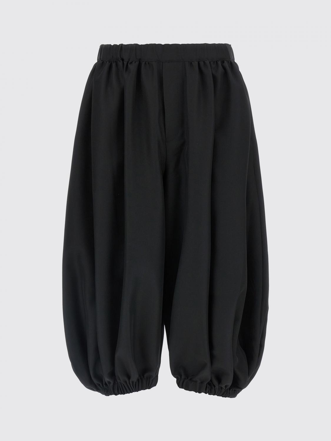 COMME DES GARÇONS パンツ: Comme Des Garçons ジャージーワイドレッグパンツ, ブラック - Img 2