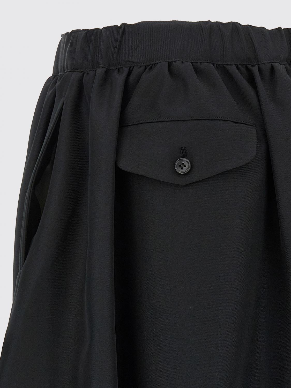 COMME DES GARÇONS パンツ: Comme Des Garçons ジャージーワイドレッグパンツ, ブラック - Img 4