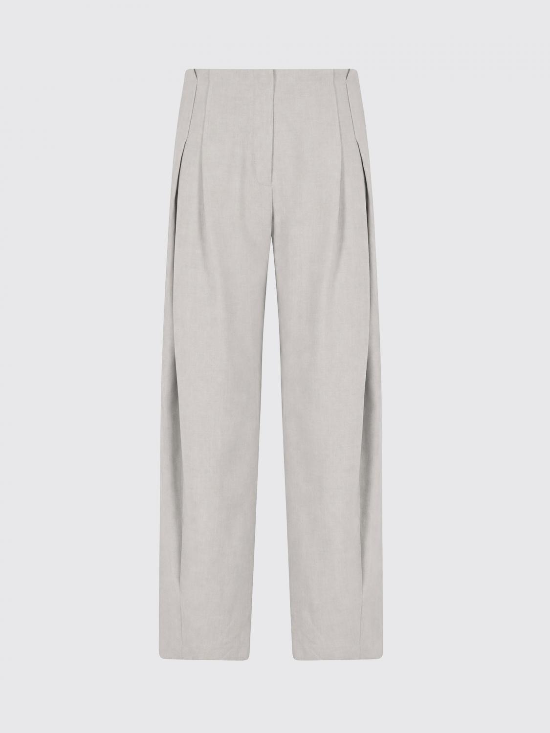 IRO PANTALONES: Pantalones palazzo Iro de talle alto en gabardina con pernera ancha, Gris - Img 2